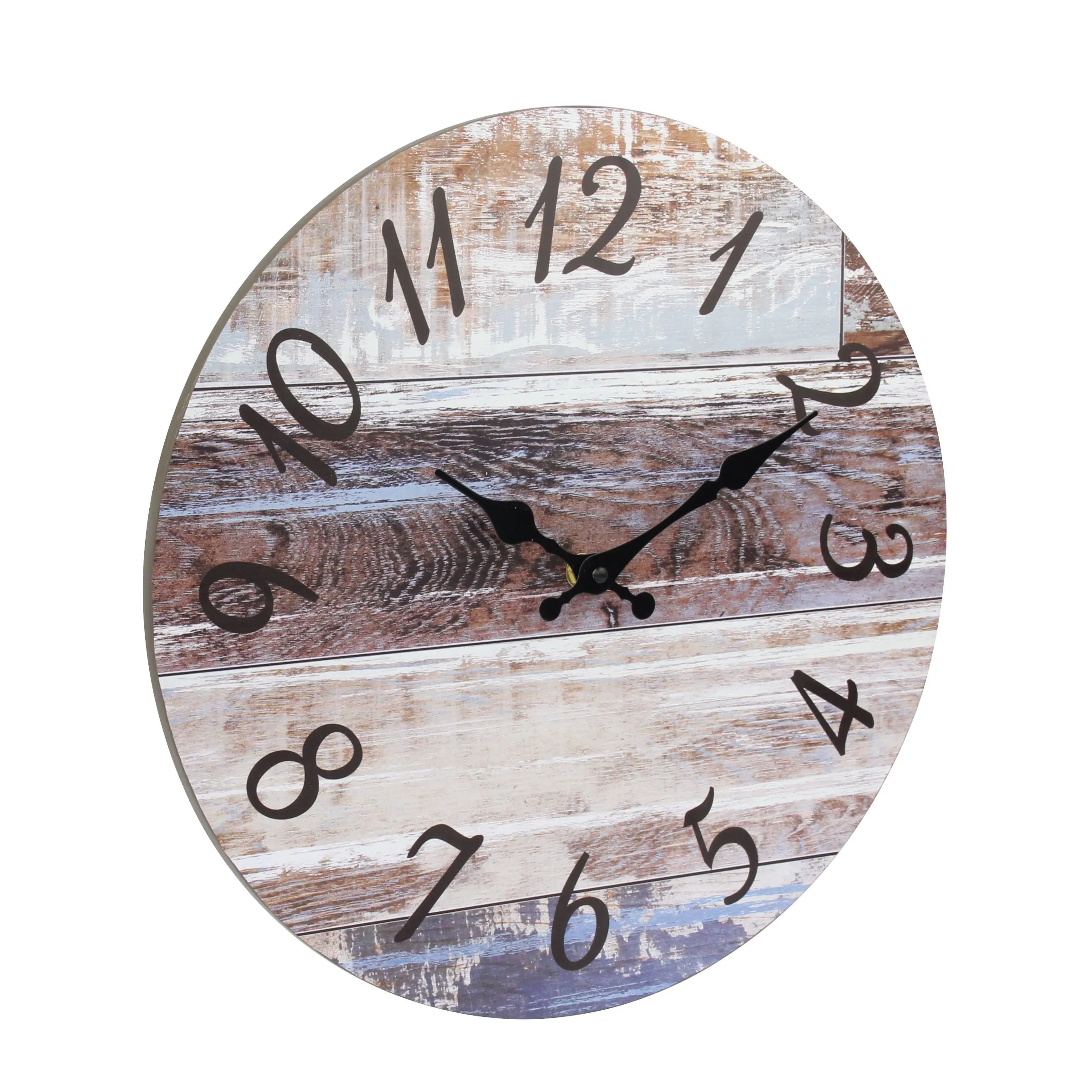 Brown Round Rustic Wall Clock - 14 Inch (WS)