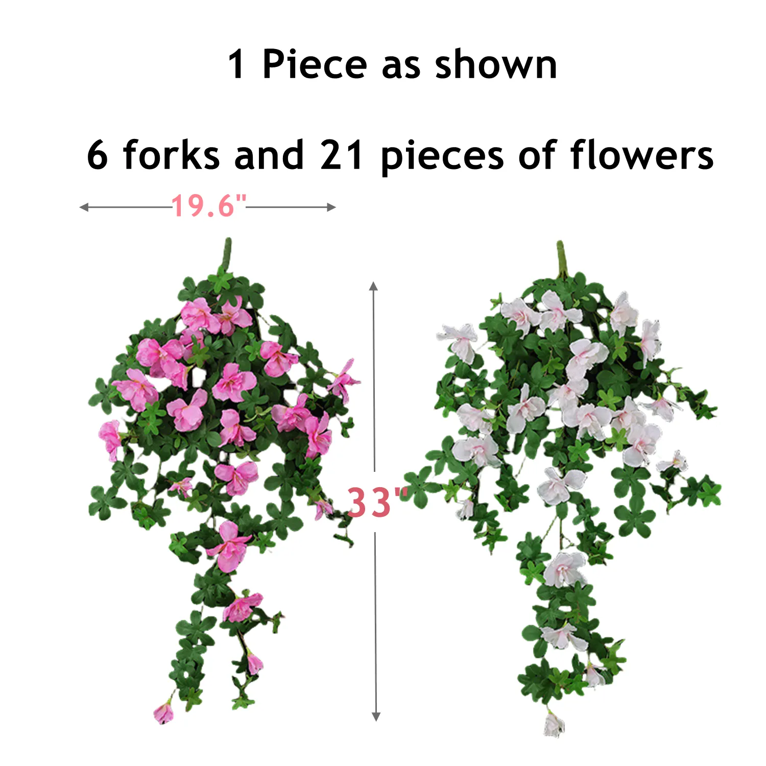 Bulk 2pcs 33" Azalea Hanging Flowers for Outdoors Basket Wholesale