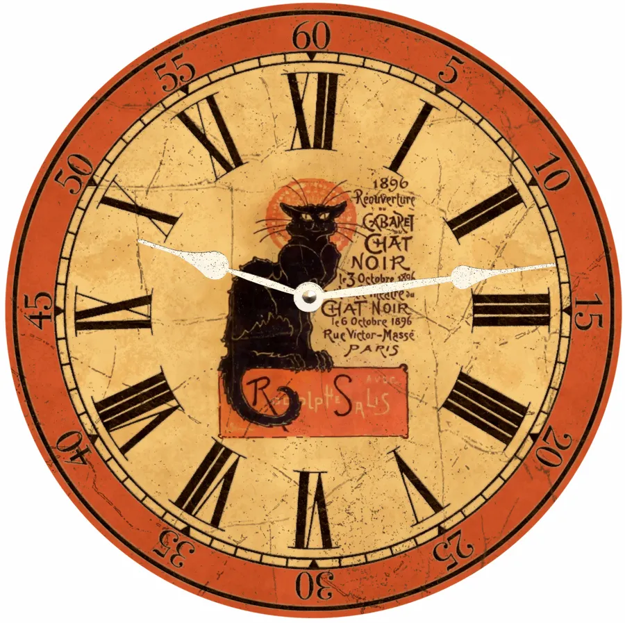 Chat Noir Halloween Wall Clock