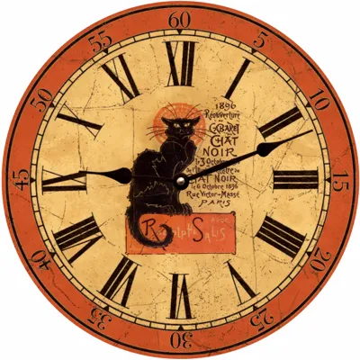 Chat Noir Halloween Wall Clock