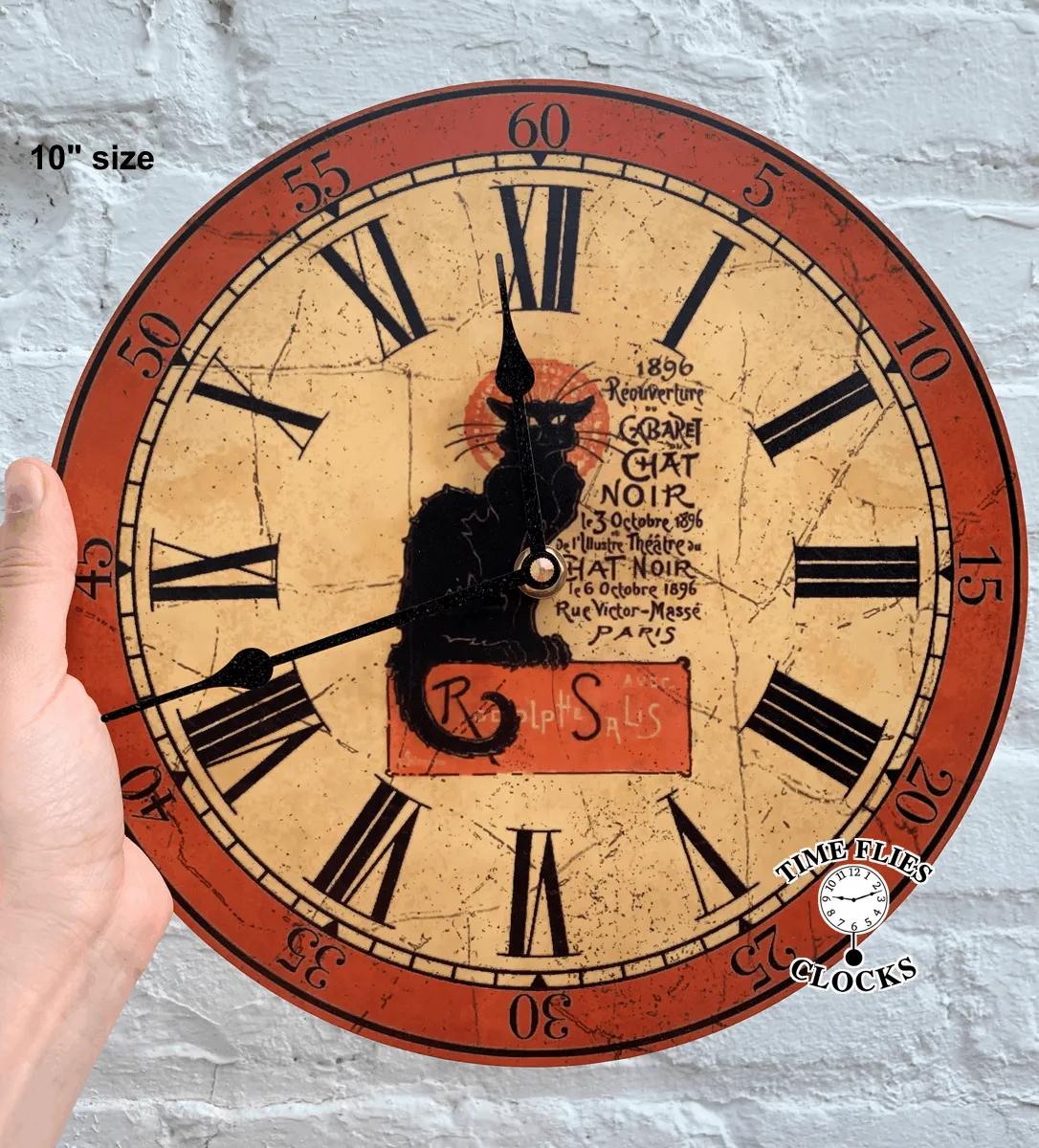 Chat Noir Halloween Wall Clock