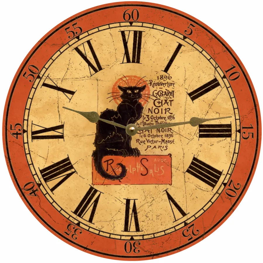 Chat Noir Halloween Wall Clock