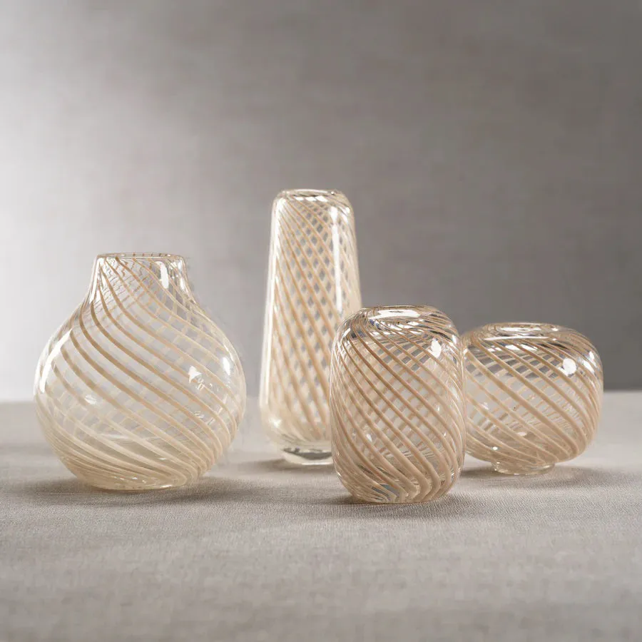 CLAIRE BUD VASE WITH BEIGE SWIRL - ONION