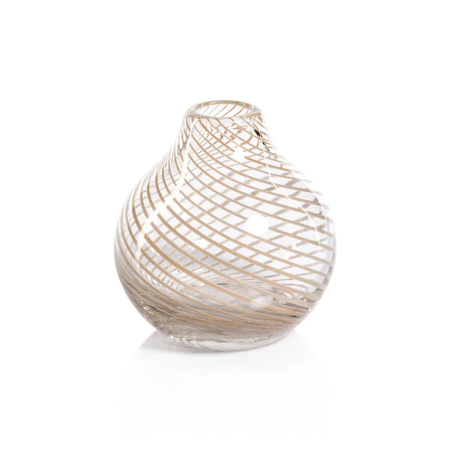 CLAIRE BUD VASE WITH BEIGE SWIRL - ONION