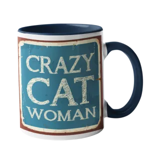 Crazy Cat Woman Humour Mug