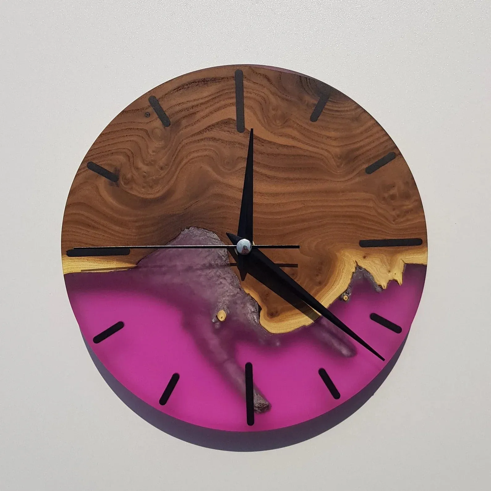 Enchanted SilverBerry Tree & Resin Timepiece | Premium Handmade Wall Clocks