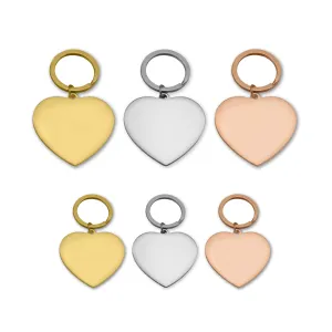 Engravable Heart Stainless Steel Keychain / SBB0287