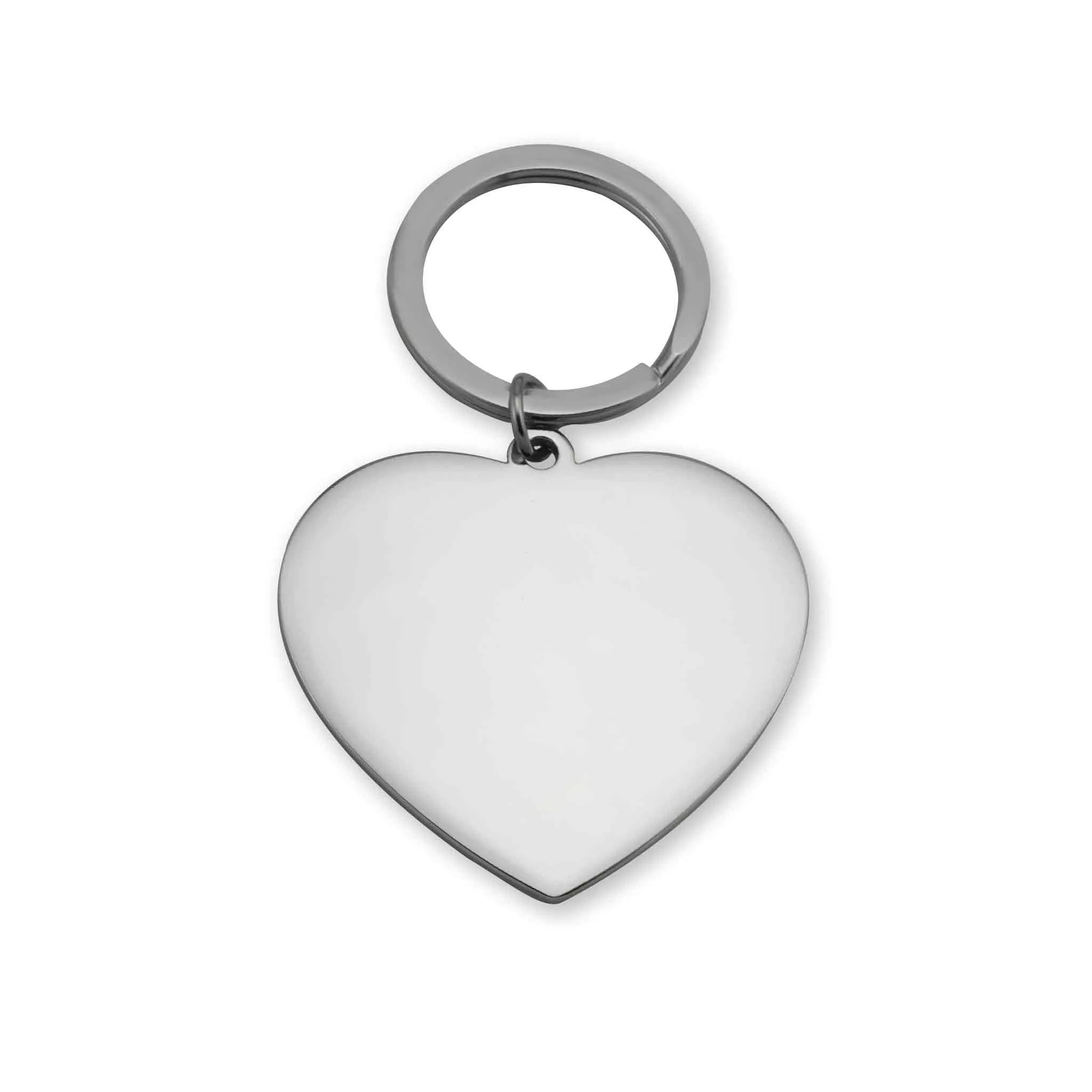 Engravable Heart Stainless Steel Keychain / SBB0287