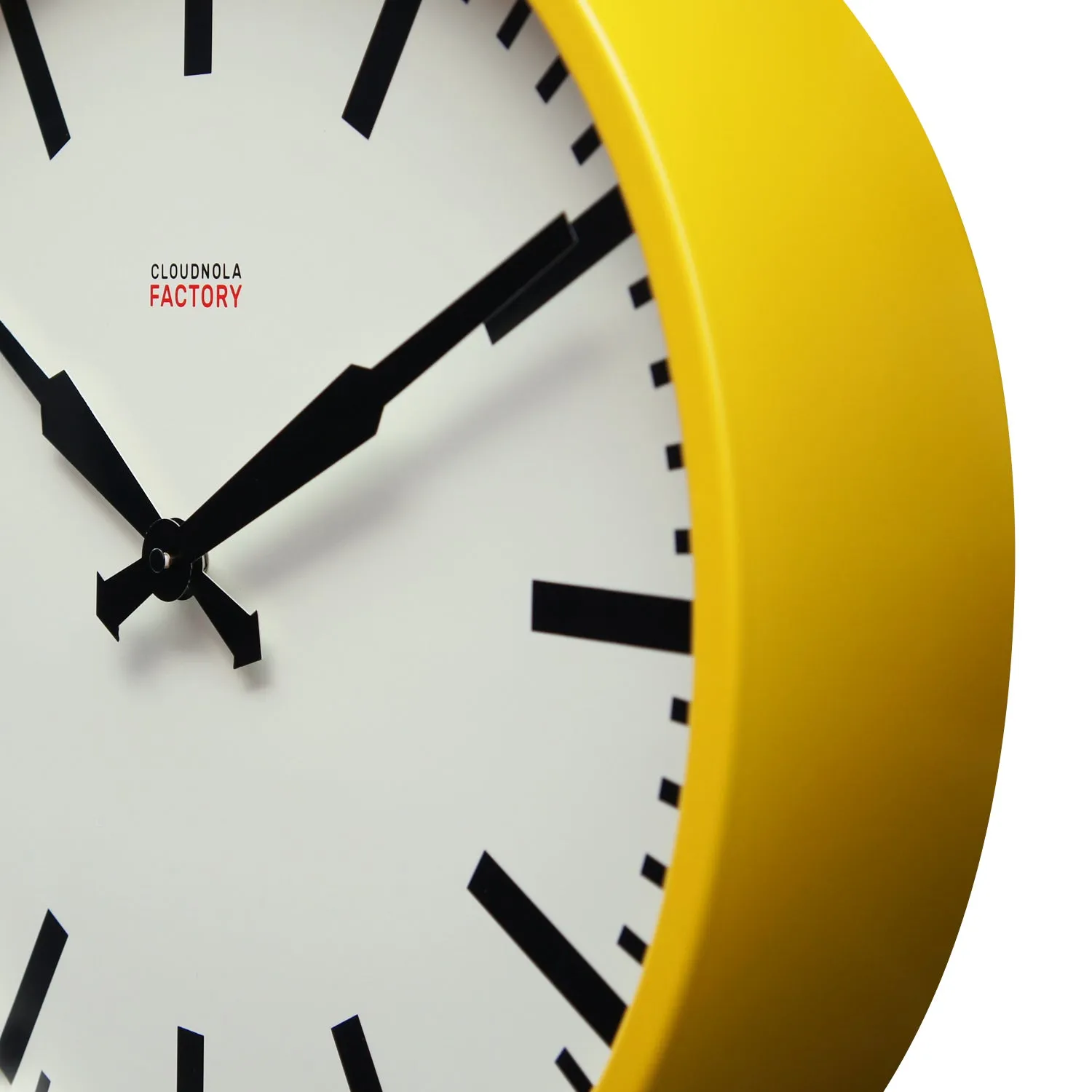 Factory XL Yellow - Diameter 17.7 - Wall Clock - Silent - Steel Case