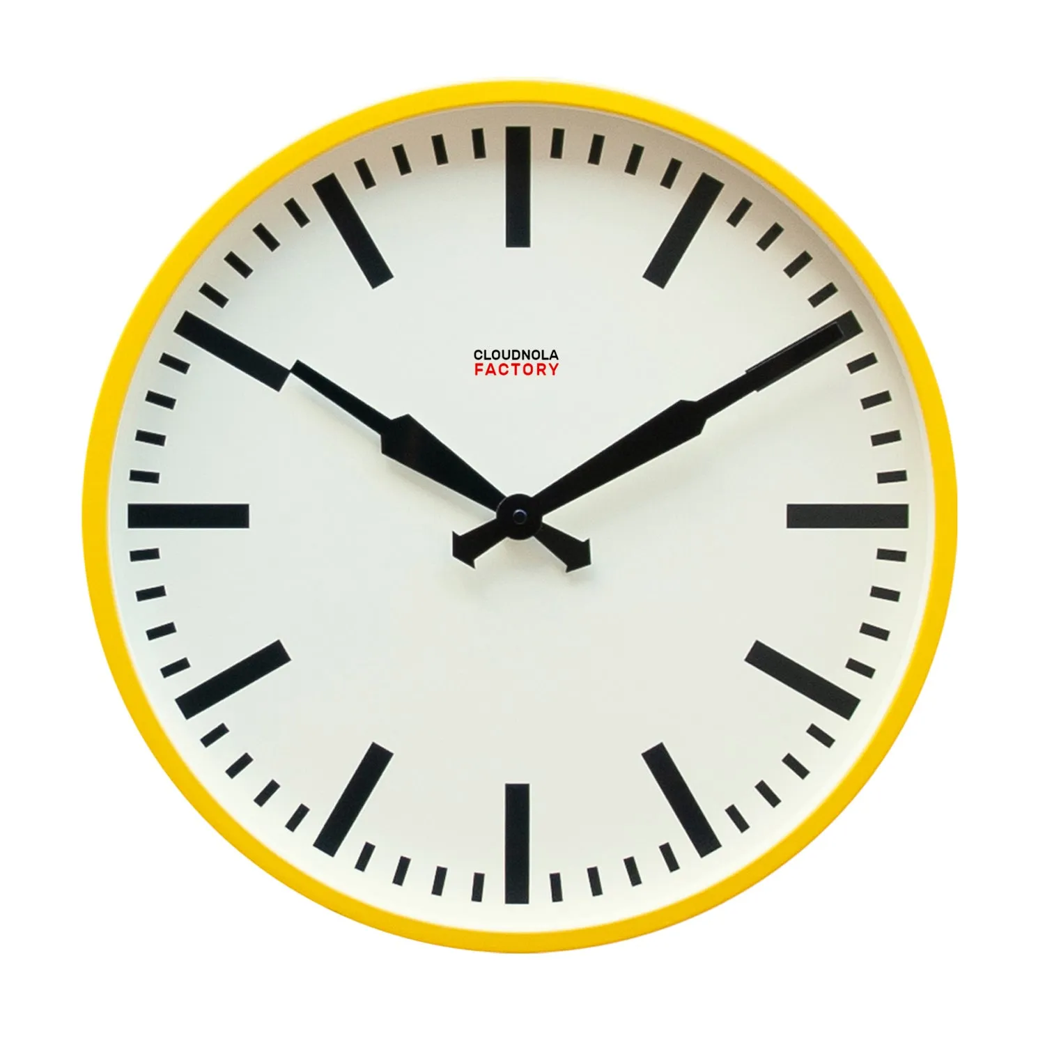 Factory XL Yellow - Diameter 17.7 - Wall Clock - Silent - Steel Case