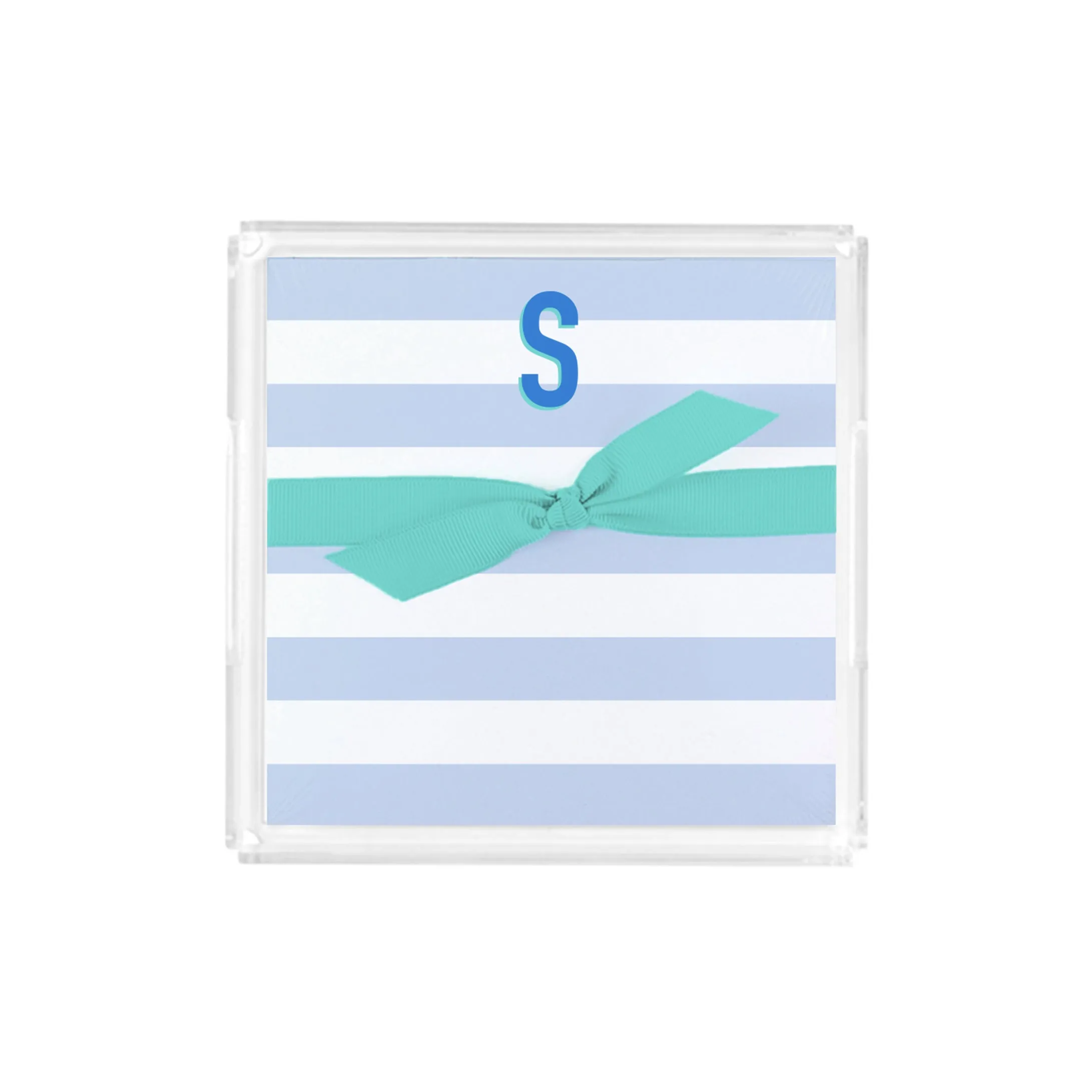 FINAL SALE - Initial Acrylic Notepad Block | Stripes