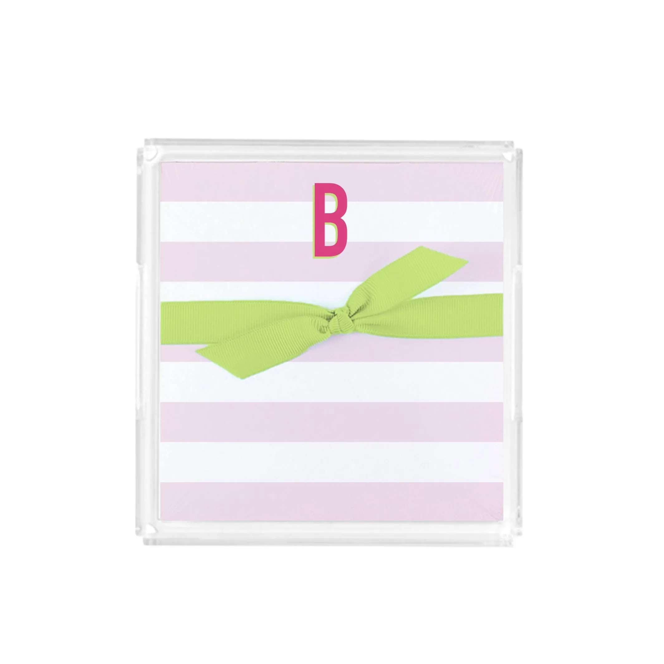 FINAL SALE - Initial Acrylic Notepad Block | Stripes