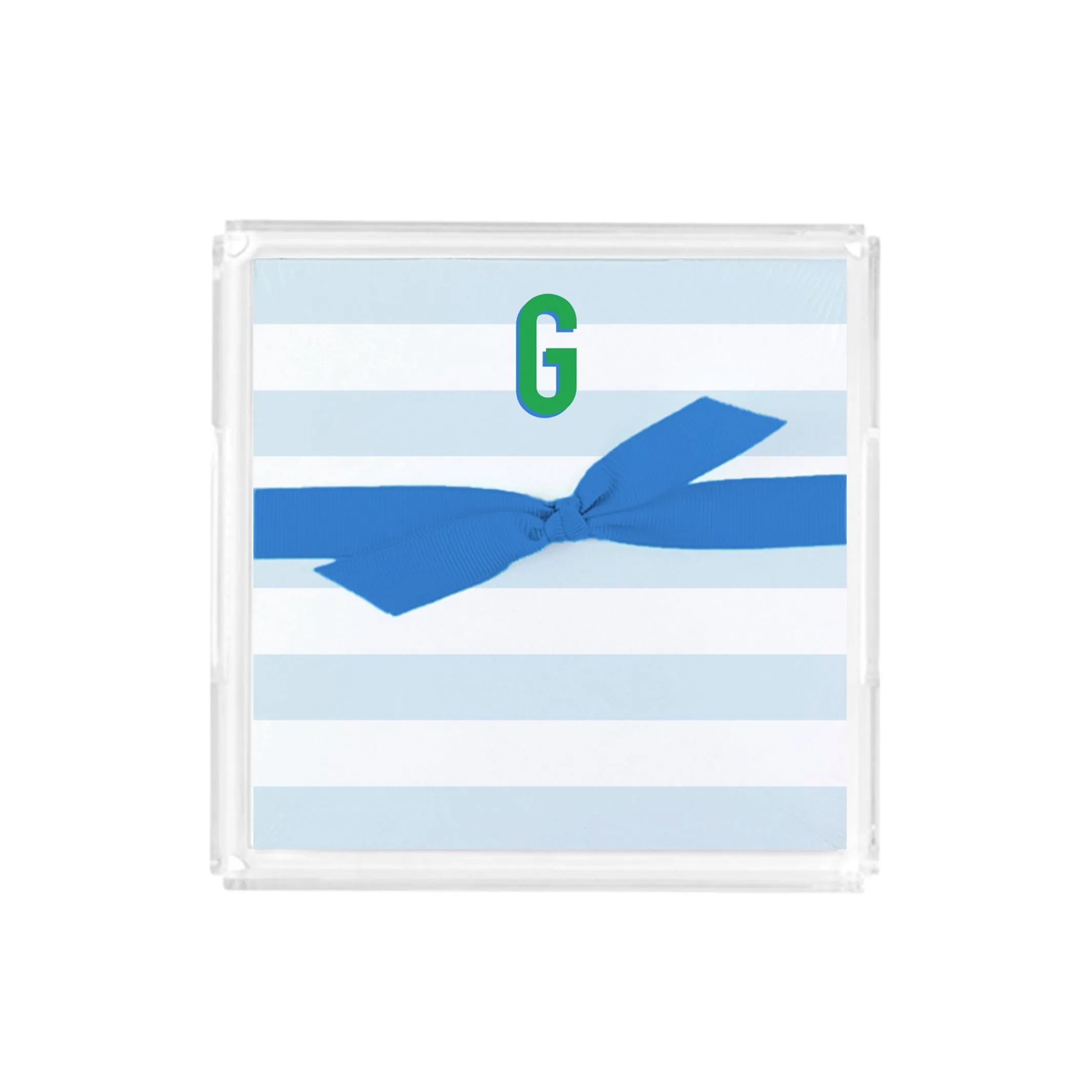 FINAL SALE - Initial Acrylic Notepad Block | Stripes