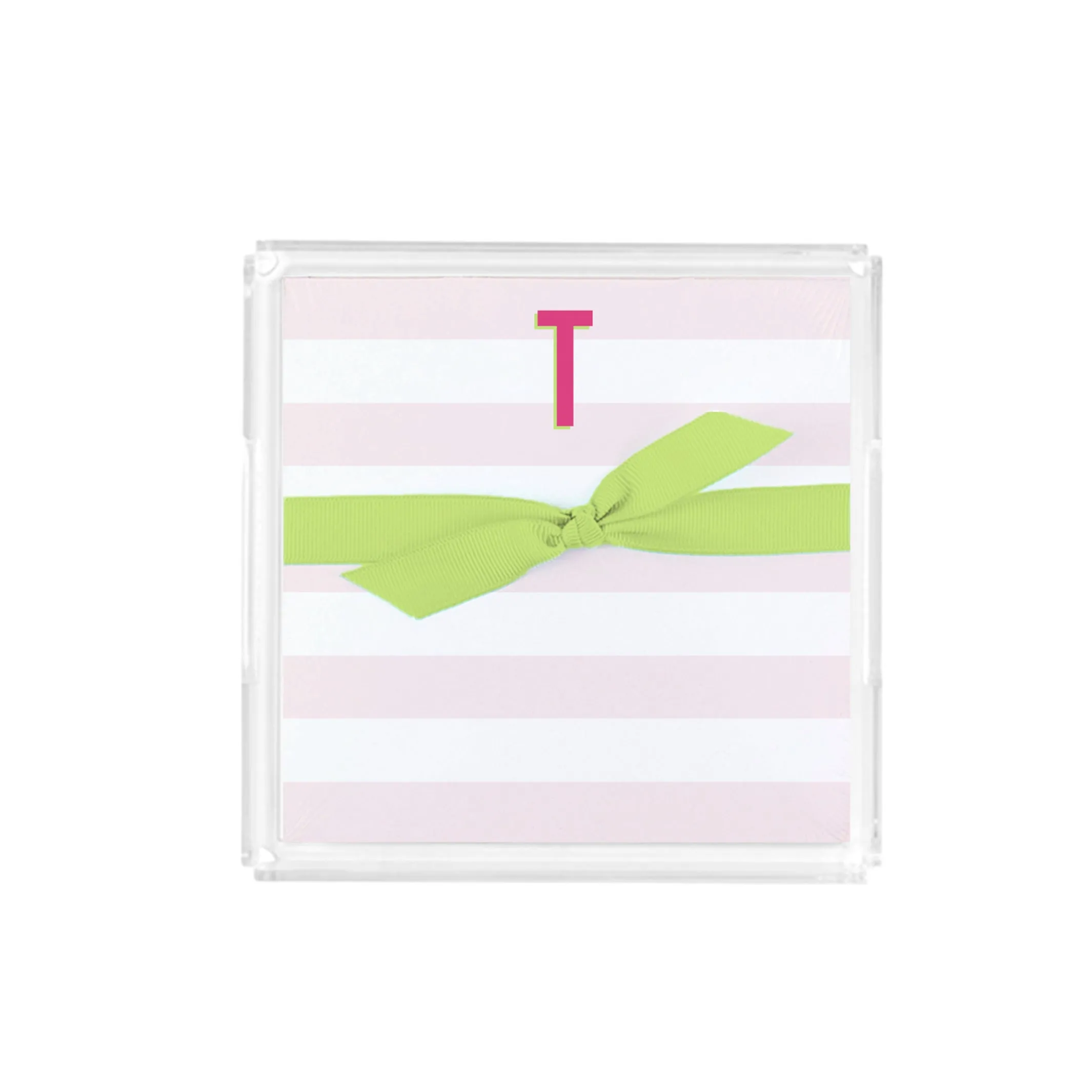 FINAL SALE - Initial Acrylic Notepad Block | Stripes