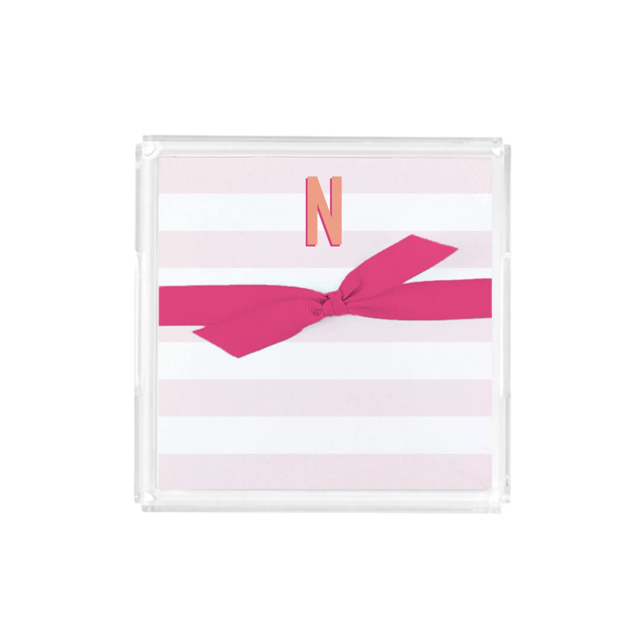 FINAL SALE - Initial Acrylic Notepad Block | Stripes