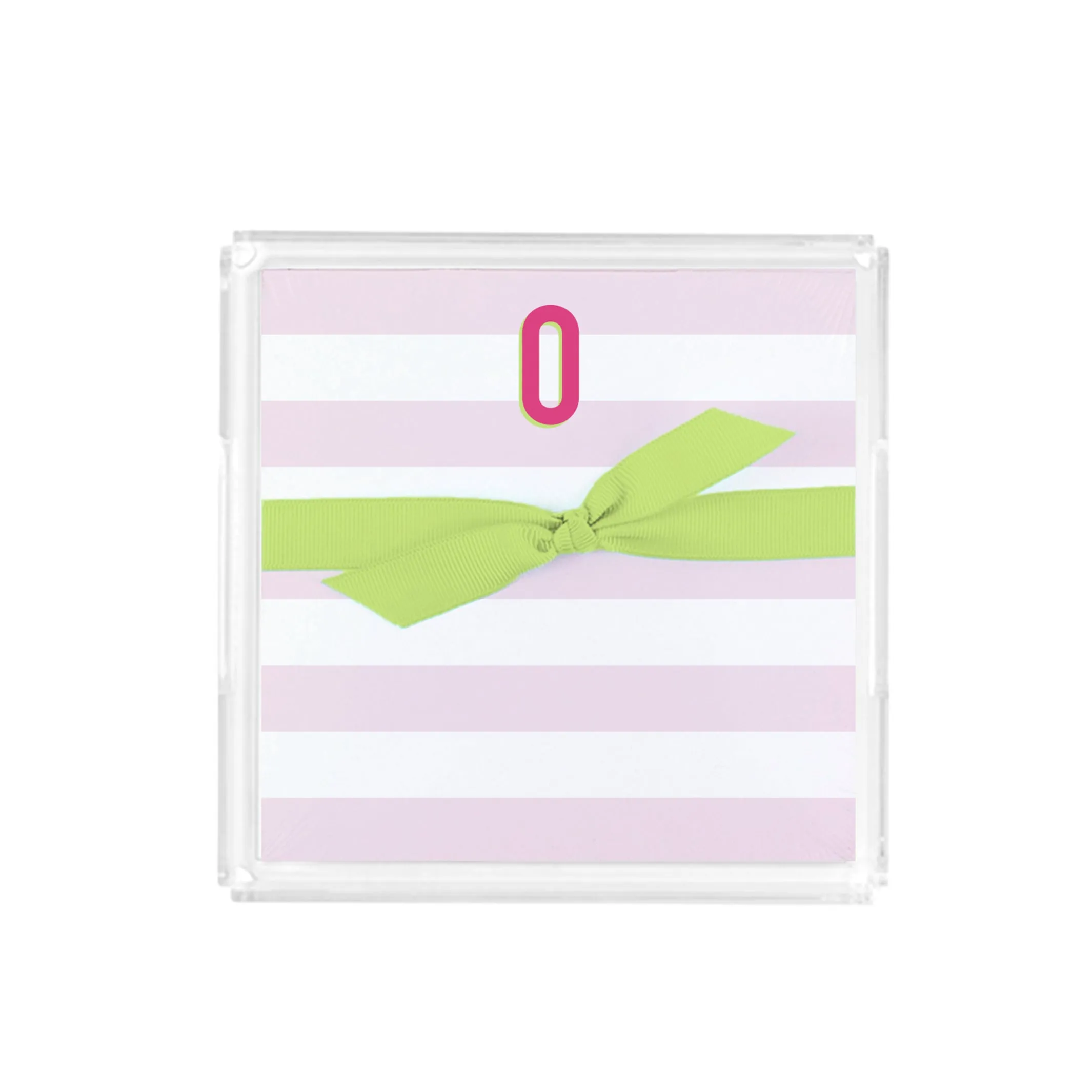 FINAL SALE - Initial Acrylic Notepad Block | Stripes