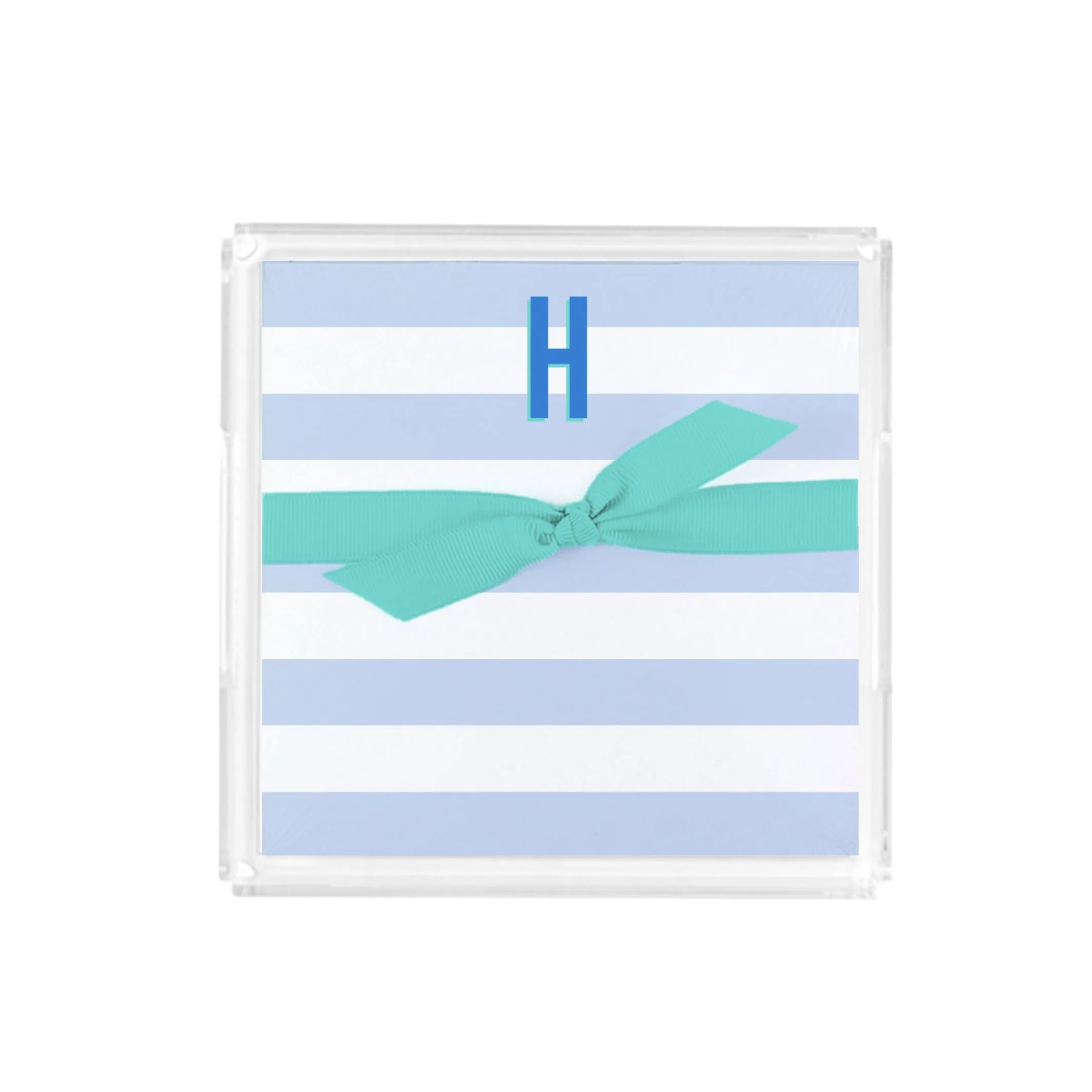 FINAL SALE - Initial Acrylic Notepad Block | Stripes