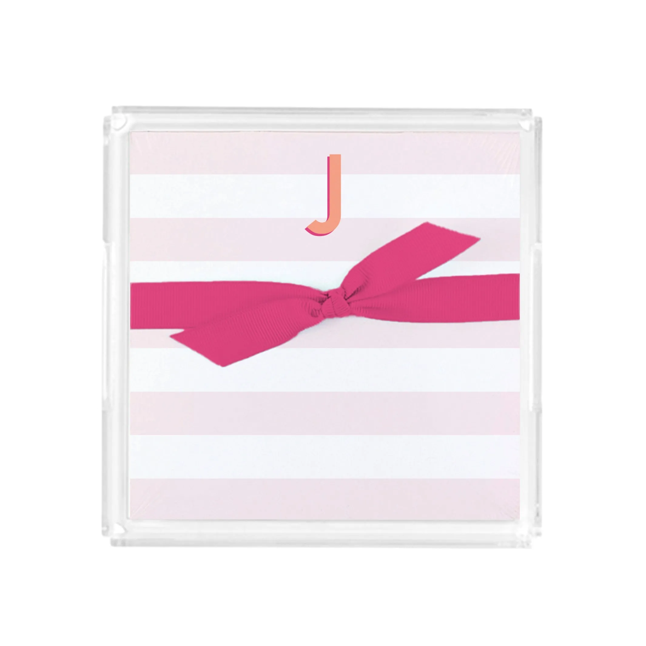 FINAL SALE - Initial Acrylic Notepad Block | Stripes