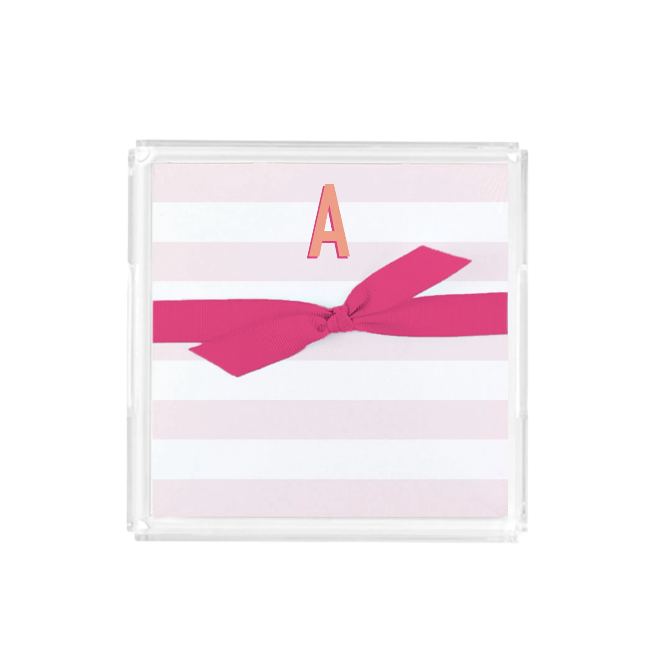 FINAL SALE - Initial Acrylic Notepad Block | Stripes