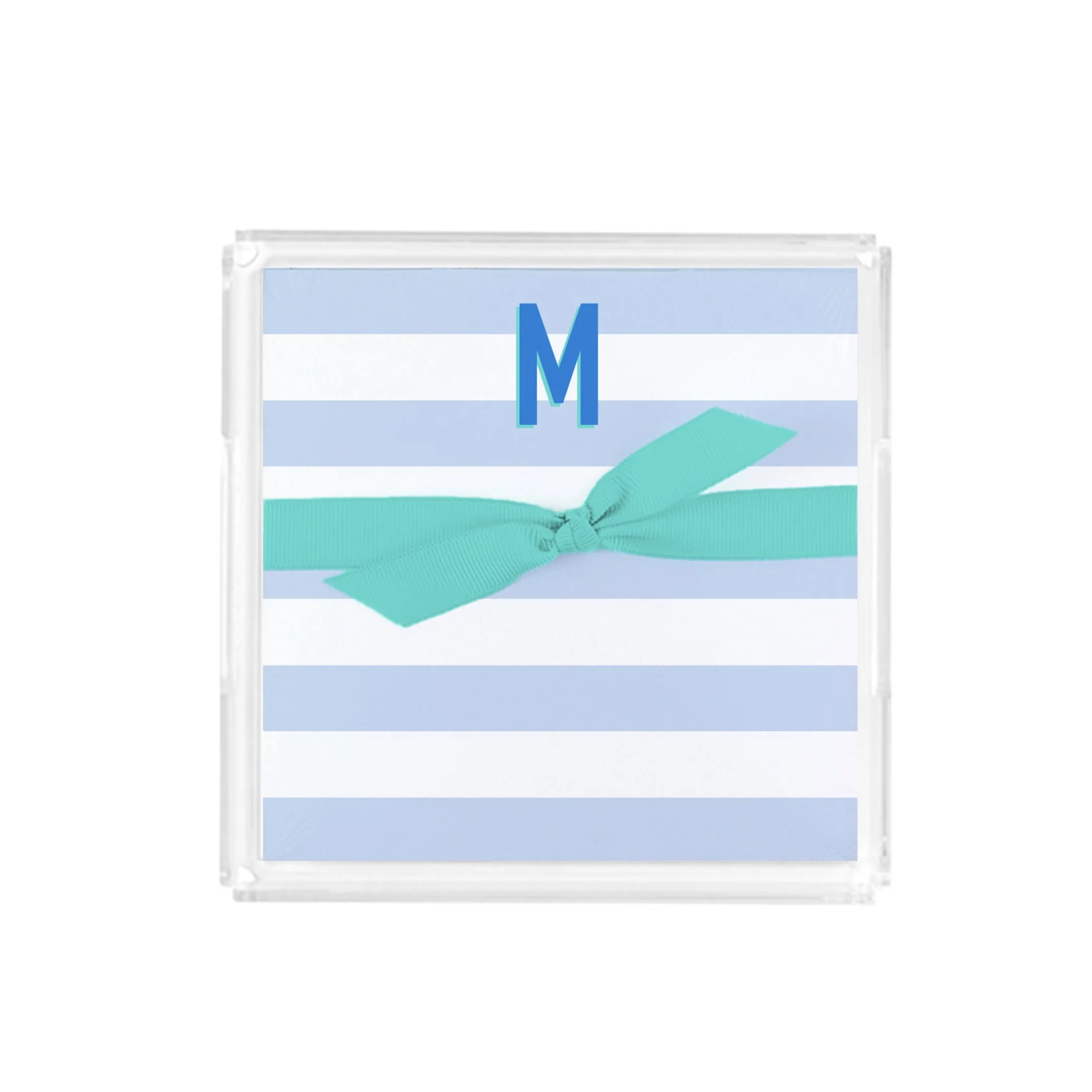 FINAL SALE - Initial Acrylic Notepad Block | Stripes