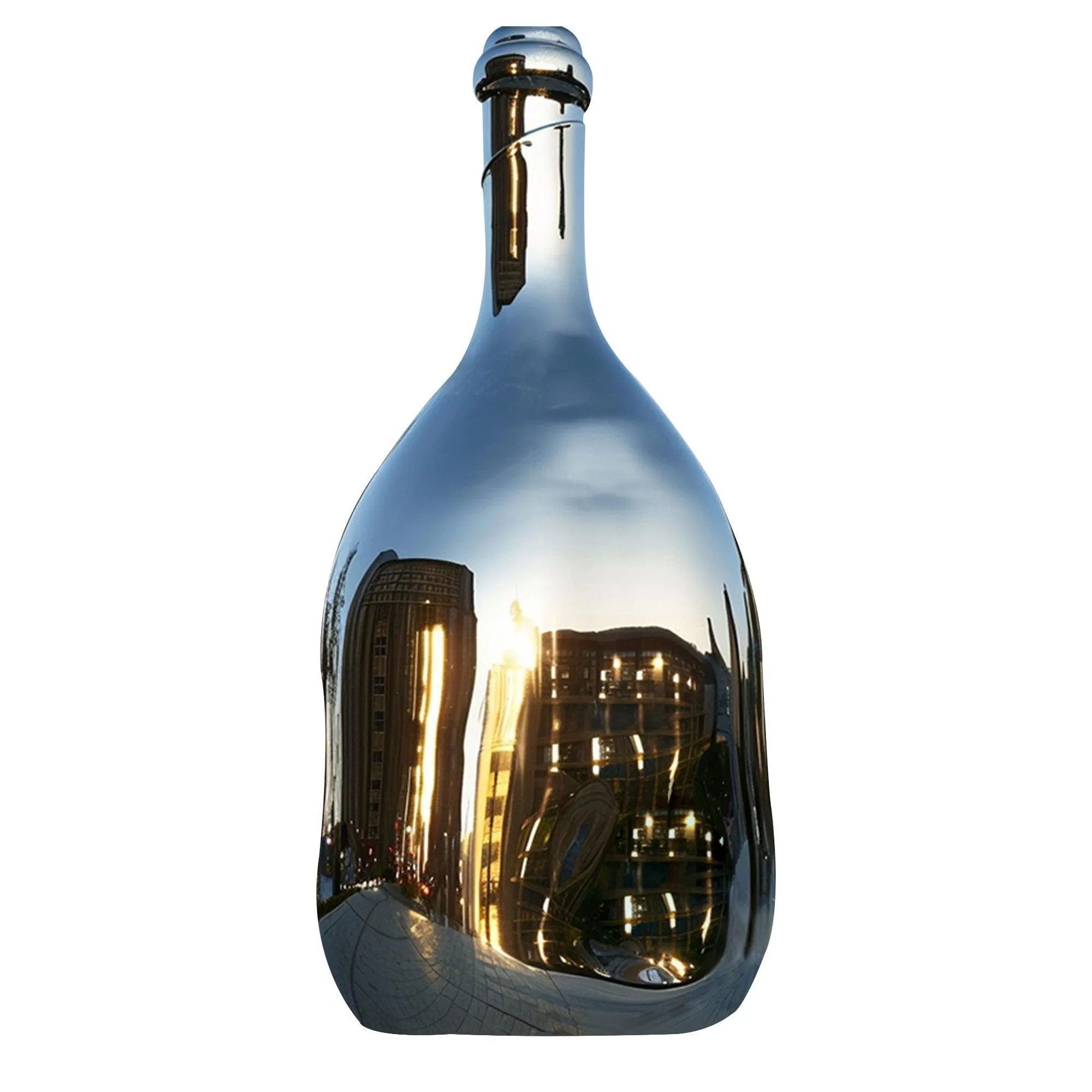 FINEST Modern Art  Mirror Polished Stainless Steel Bottle Sculpture FS-076