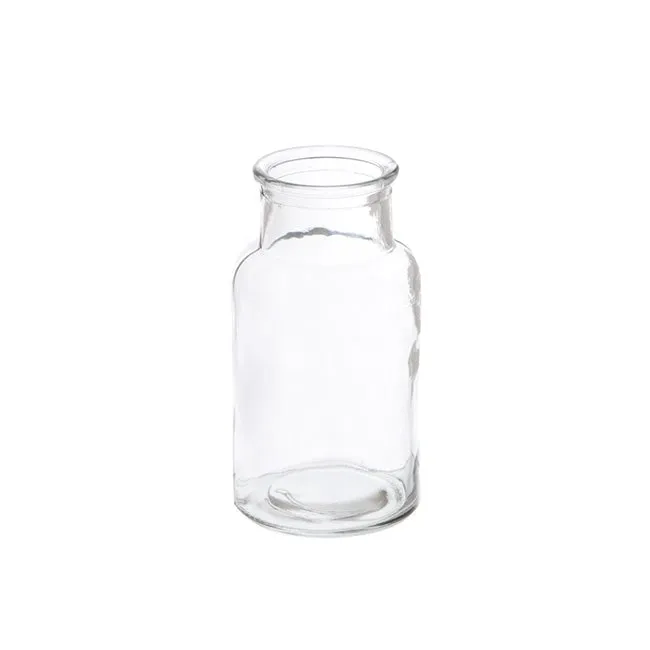 Glass Vintage Milk Bottle Celine Clear (6.7x13cmH) Clear