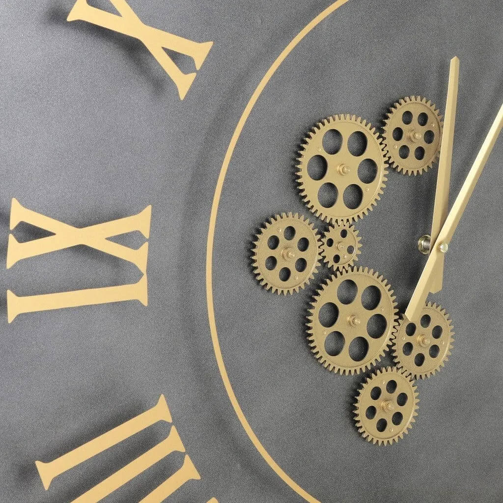 Gold Gear Clock - Dia 90cm x 6cm