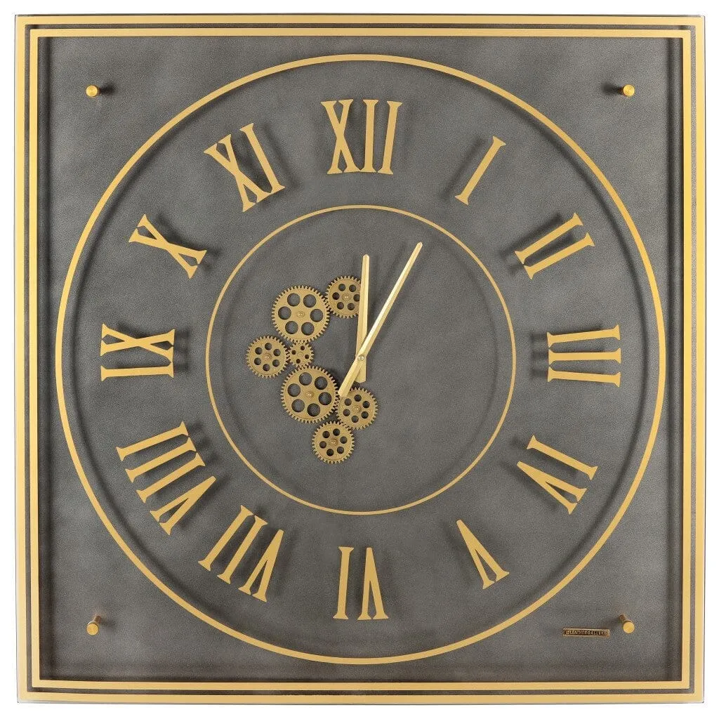 Gold Gear Clock - Dia 90cm x 6cm