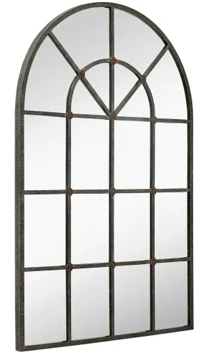 Hamilton Hills Metal Arched Window Mirror Large Wall Mirrors Decorative Piece and Arch