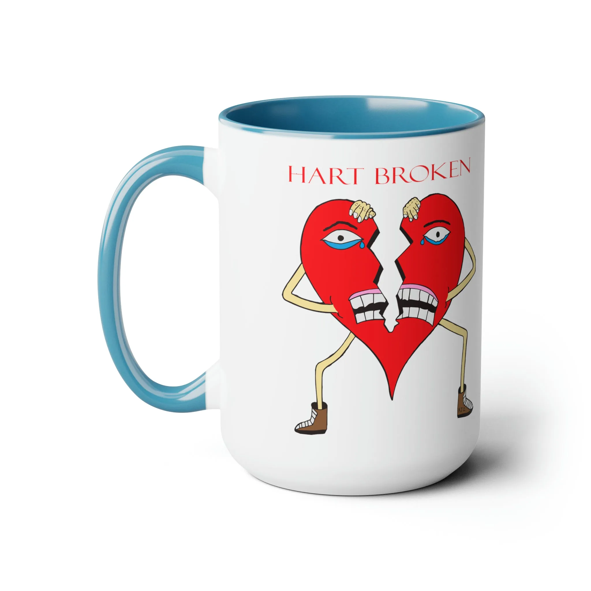 Heart Broken Two-Tone Coffee Mugs, 15oz