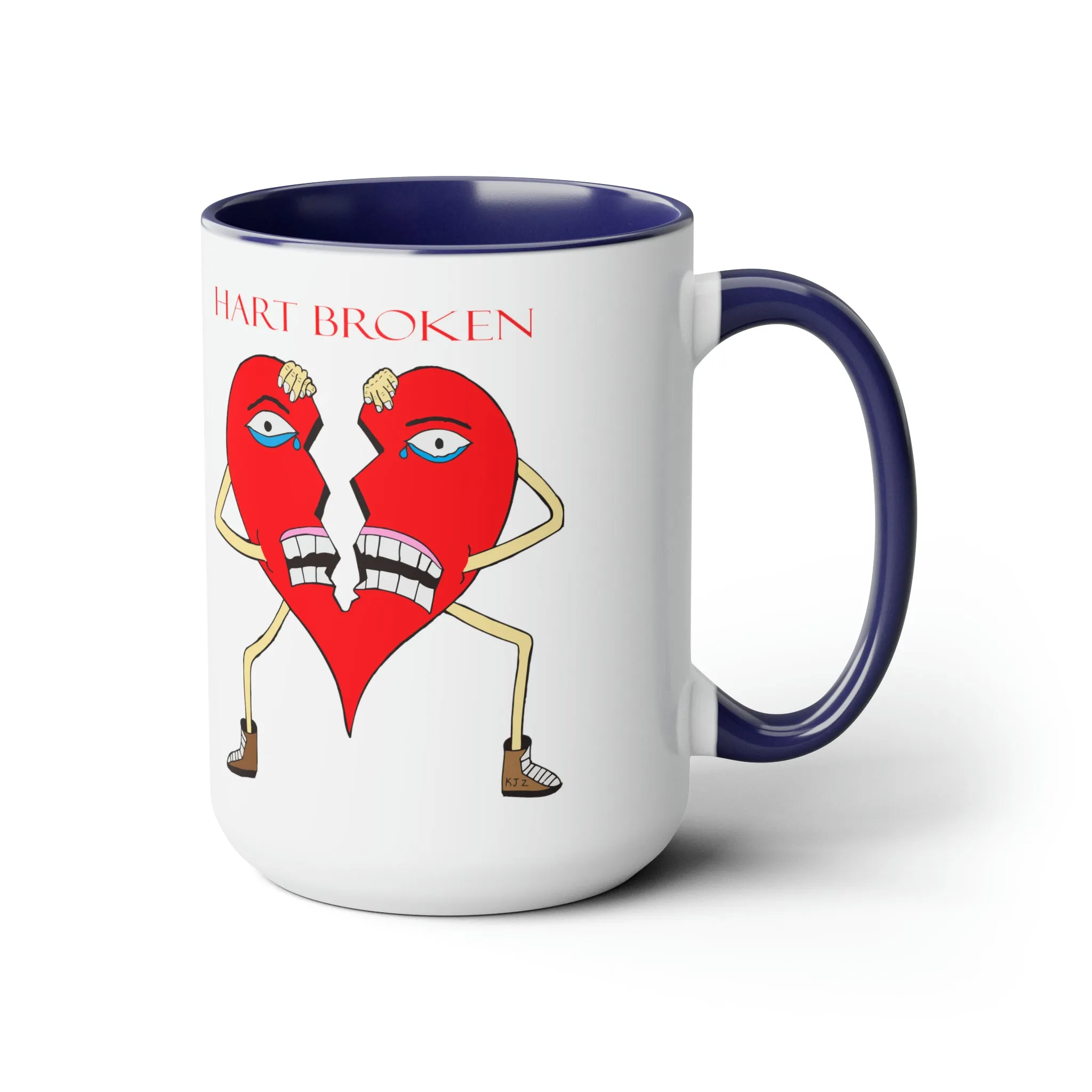 Heart Broken Two-Tone Coffee Mugs, 15oz