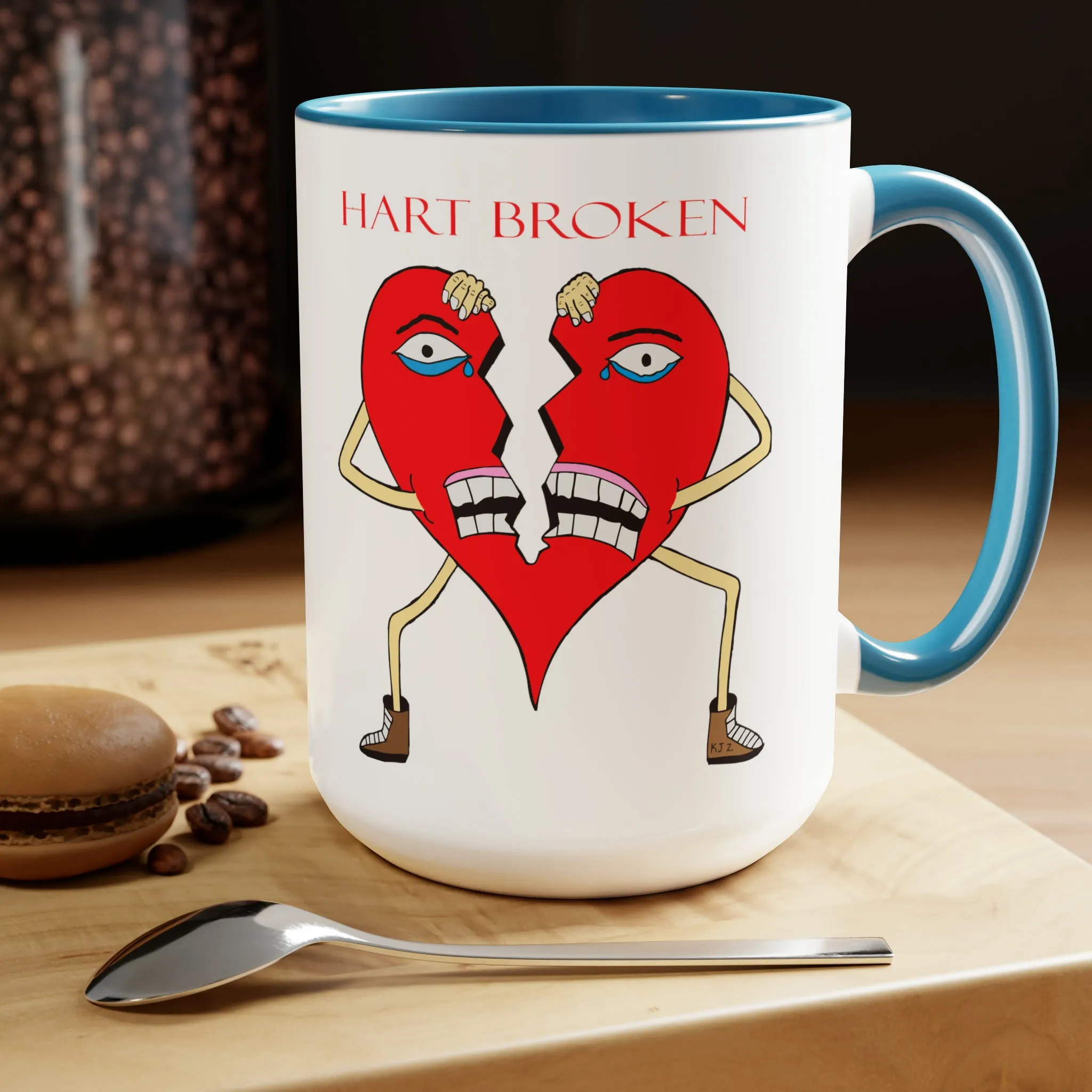 Heart Broken Two-Tone Coffee Mugs, 15oz