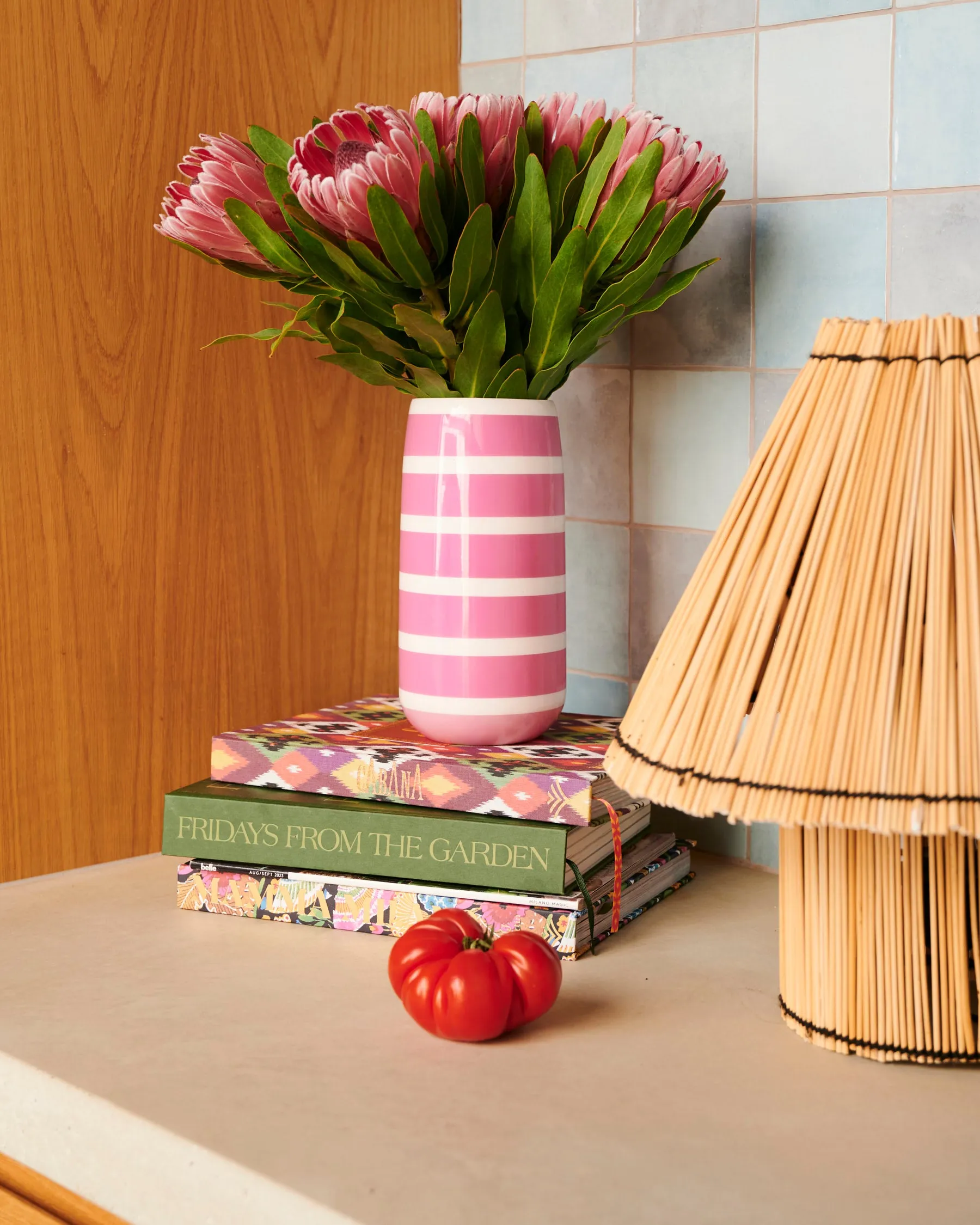 Kip & Co Gypsy Rose Stripe Resin Vase