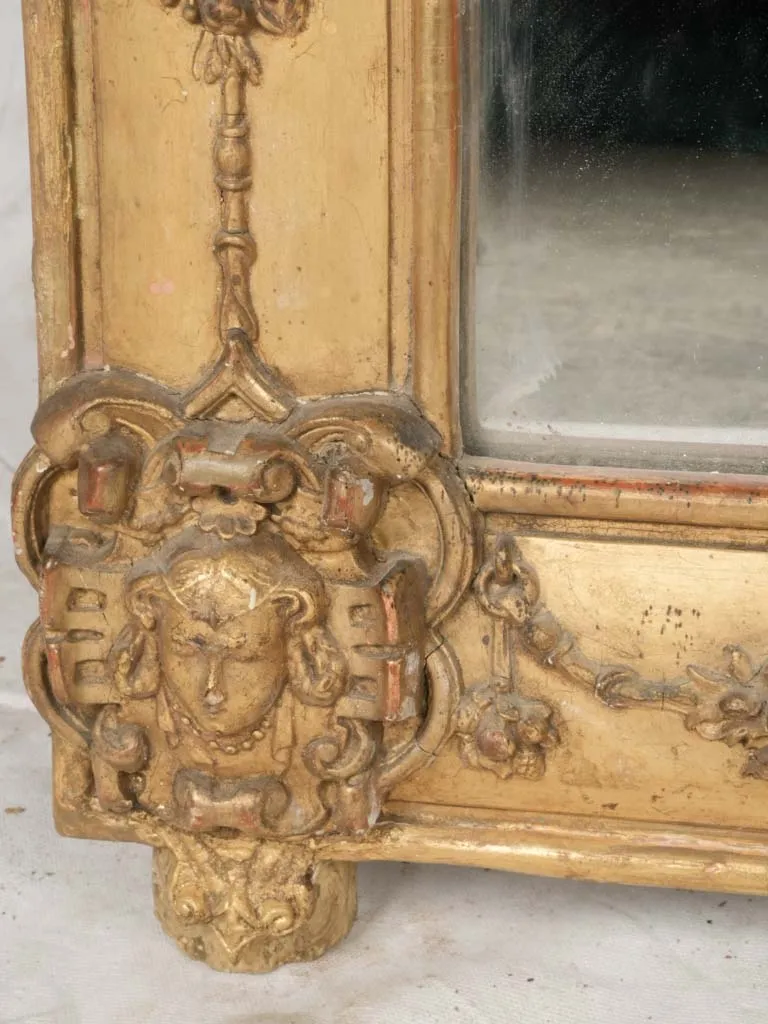 Large Early 19th-Century French Giltwood Mirror - 57"