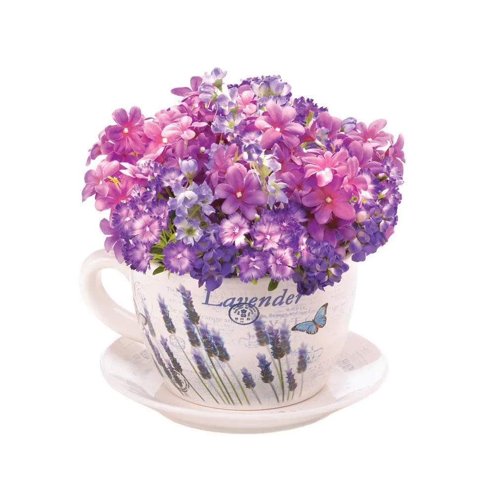 Lavender Fields Teacup Planter