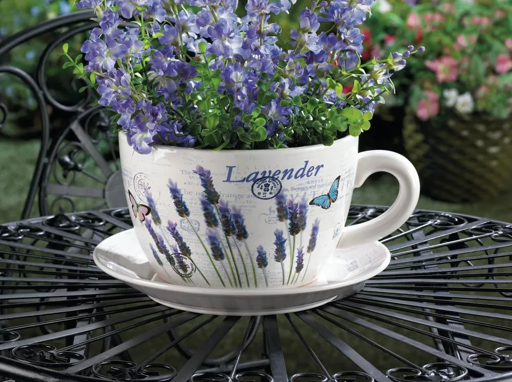 Lavender Fields Teacup Planter