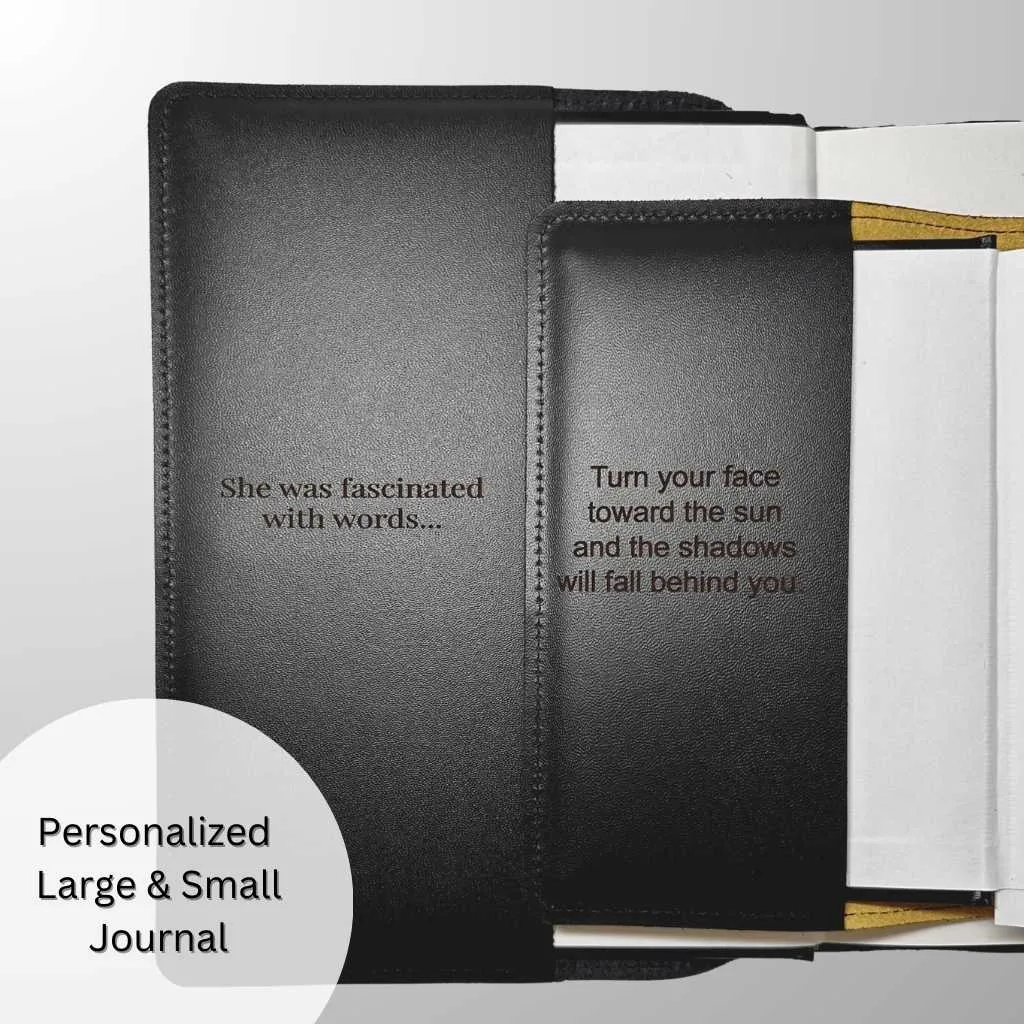 Leather Refillable Journal Notebook, Avenue of Trees