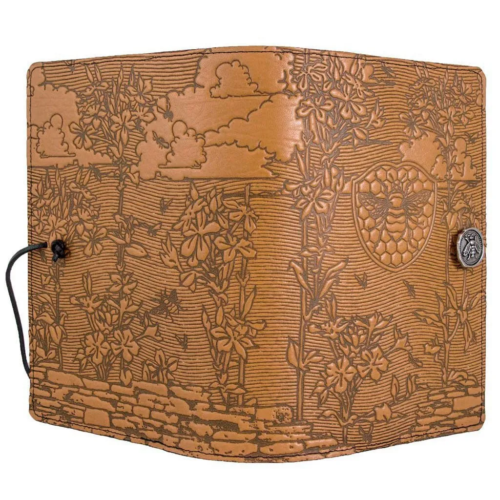 Leather Refillable Journal Notebook, Bee Garden