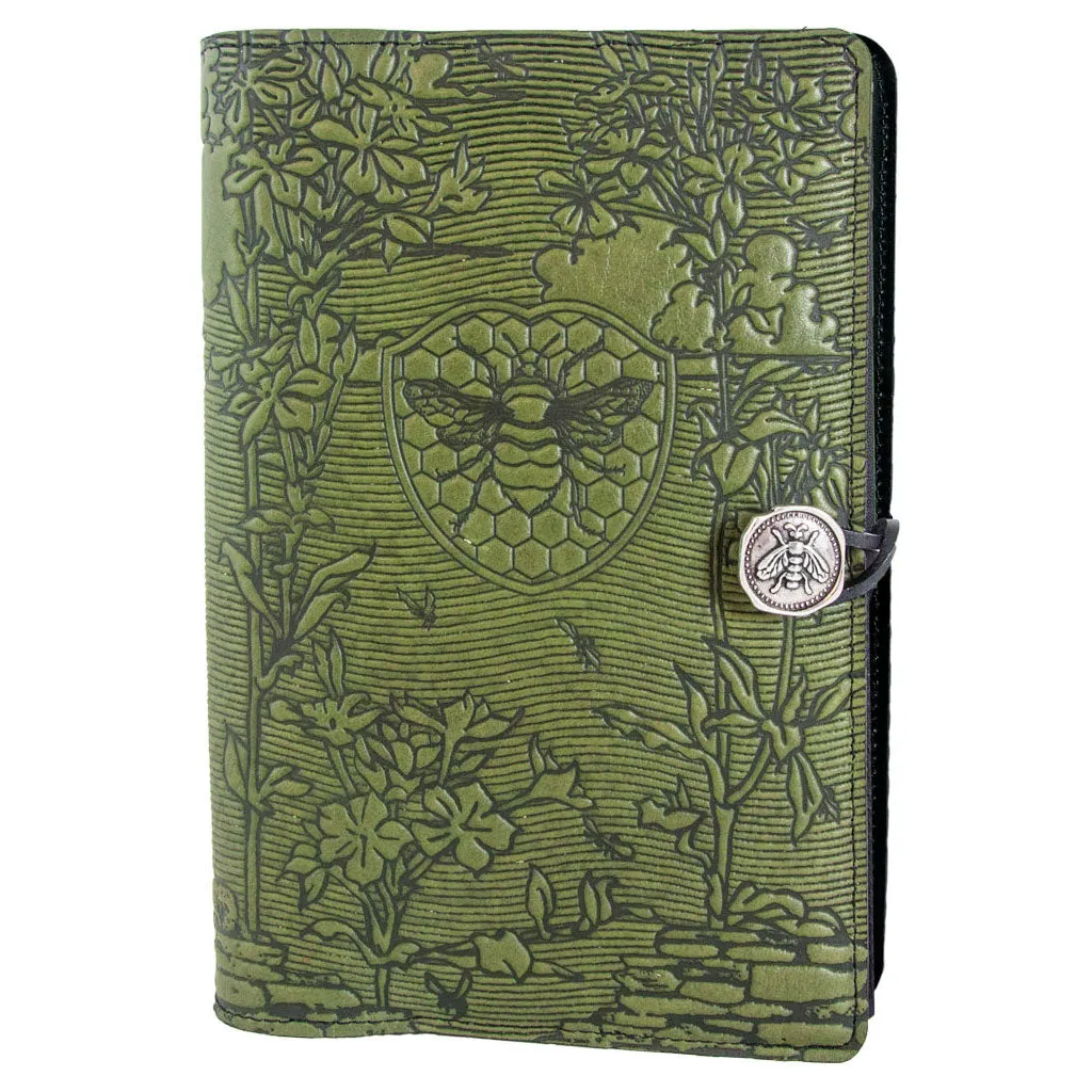 Leather Refillable Journal Notebook, Bee Garden