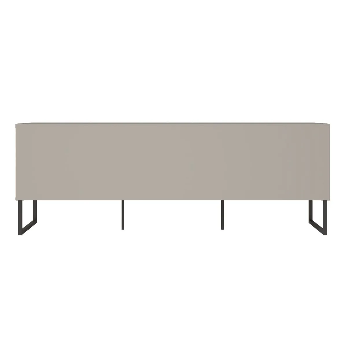 Loft 70.47 Modern TV Stand with Media Shelves and Steel Legs in Grey and Wood