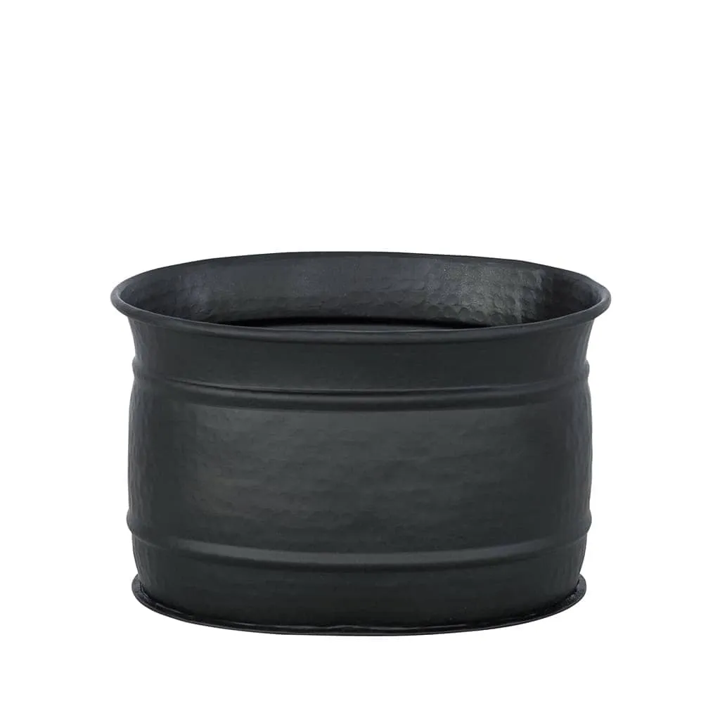 Lombard Hammered Black Bowl/Planter - Medium