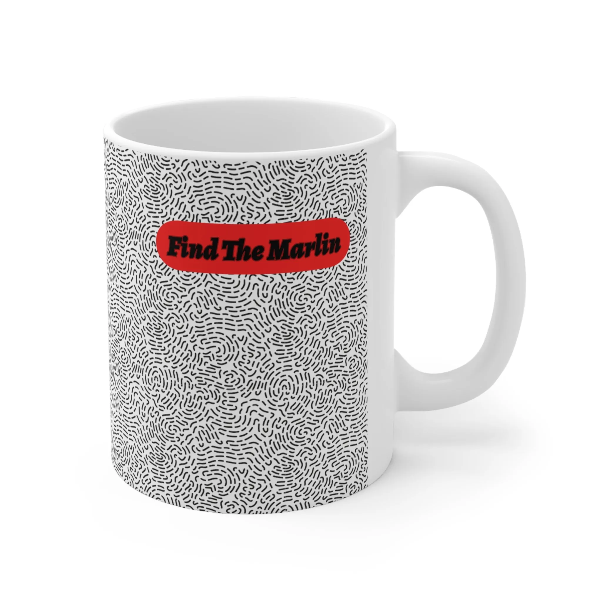 Magic Eye: Find The Marlin Mug 11oz. Fun Mug. Marlin Mug. Magic Mug. Puzzle Mug. ADHD. Coffee Mug. Birthday Gift. Gift For Him. Gift For Her