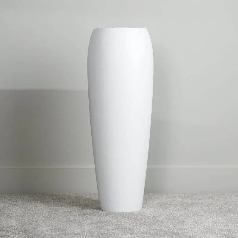 Matt White Tall Planter - 111.5cm