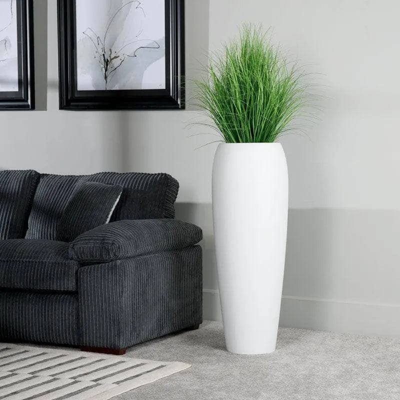 Matt White Tall Planter - 111.5cm