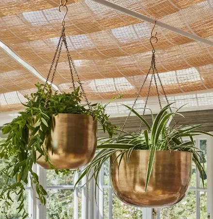 Mayfair Antique Brass Hanging Planter