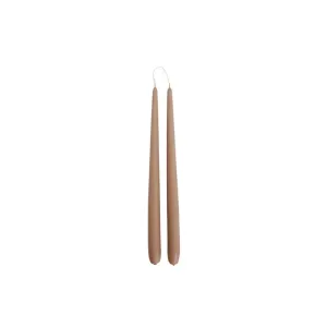 Medium Fukai Taper Candles Set of 2 - Latte