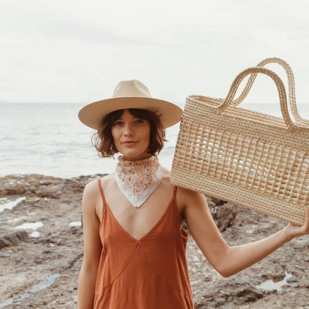 Mercado Straw Basket, straw beach bag, summer straw bag