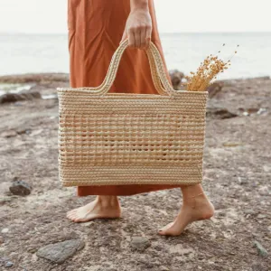 Mercado Straw Basket, straw beach bag, summer straw bag