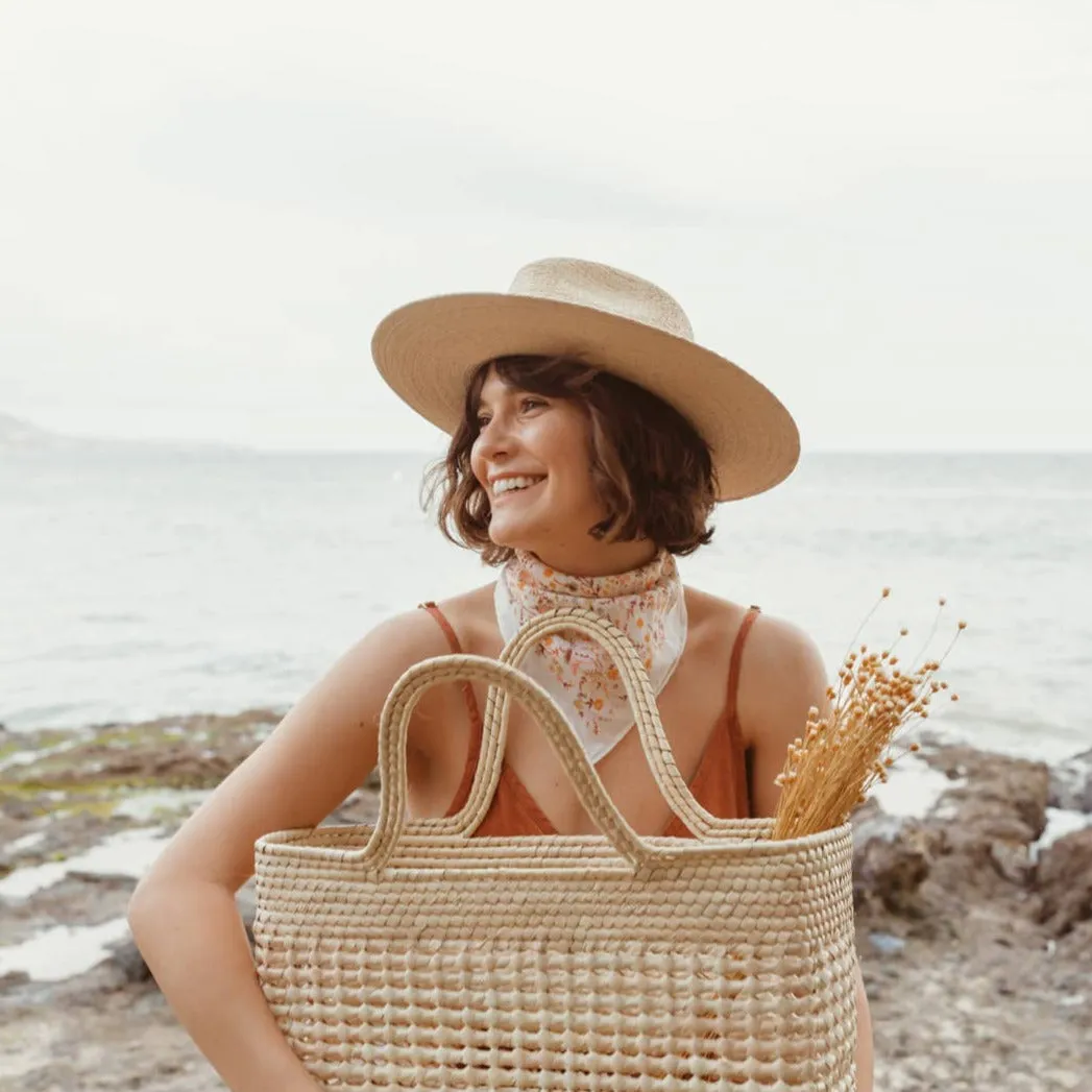 Mercado Straw Basket, straw beach bag, summer straw bag