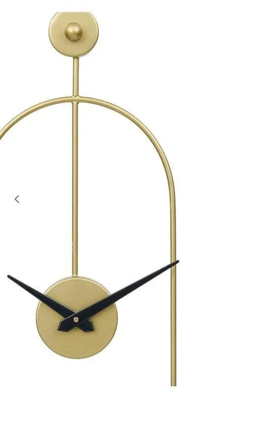 Modern Circular Metal Wall Clock | Elegant Golden Finish | Decorative Vertical Design